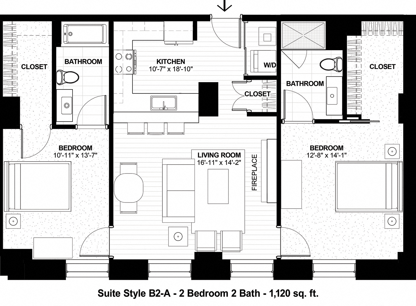Suite Style B2-A at The Terminal Tower Residences Apartments, Cleveland