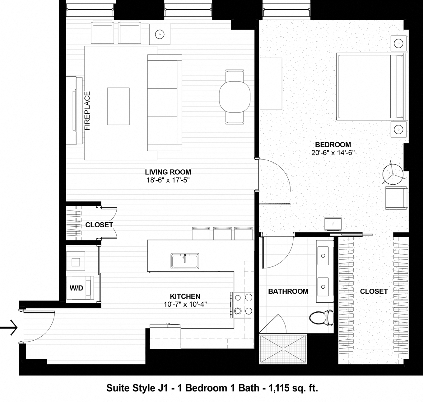 Suite Style J1 at The Terminal Tower Residences Apartments, Ohio