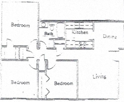 3 bed 1 Bath