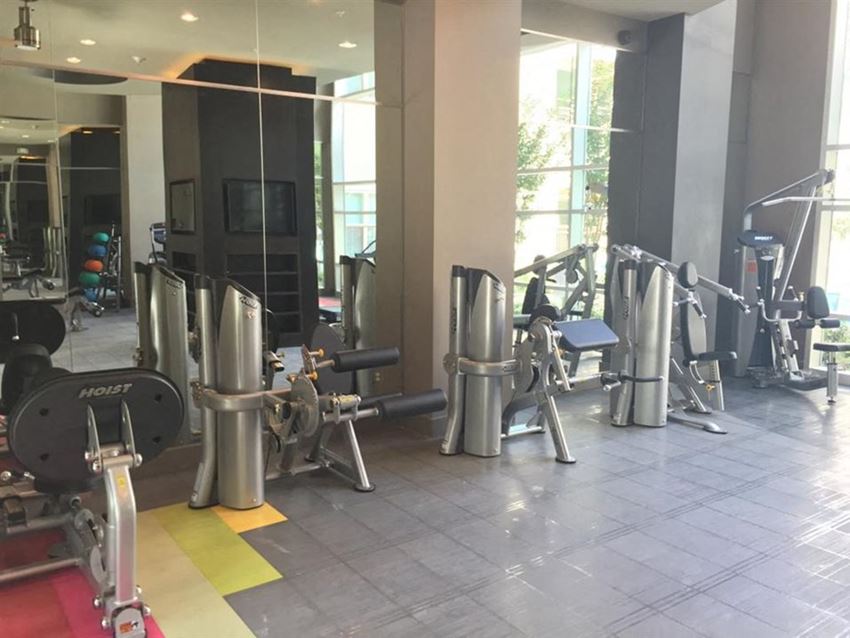 the gym in the lobby of the hotel