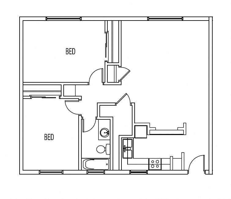 2 BED / 1 BATH
