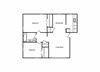 2 Bedroom 1 Bath Floor Plan