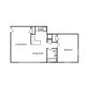 1 Bedroom 1 Bath Floor Plan