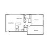 2 Bedroom 1 Bath Floor Plan