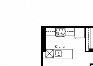 2 Bedroom 1 Bath Floor Plan