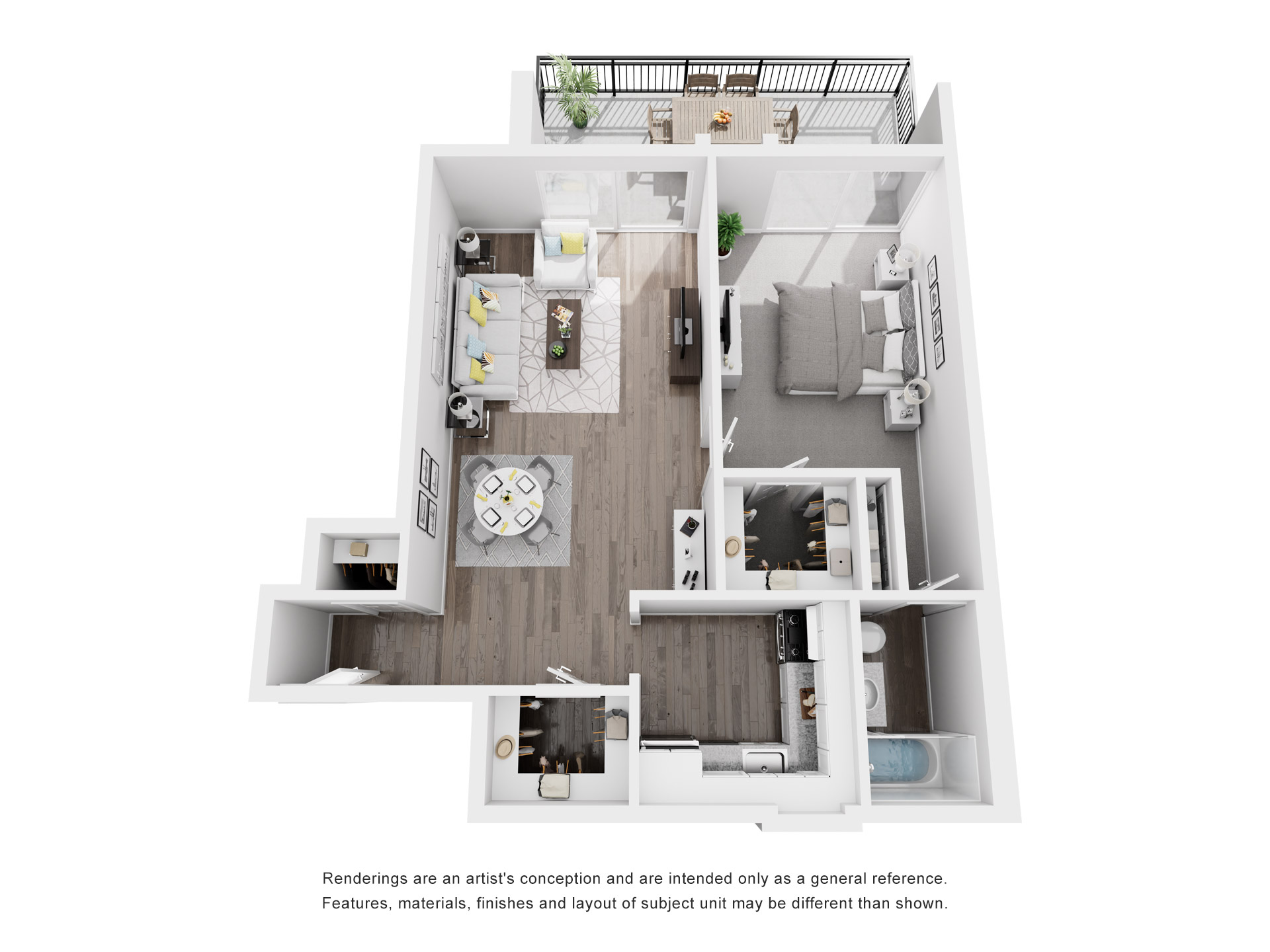 1 Bedroom 1 Bath Floor Plan