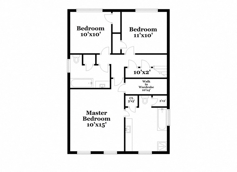 a floor plan of a house with a bedroom and a bathroom