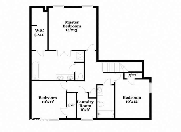 a floor plan of a house with a combination of bedrooms and baths