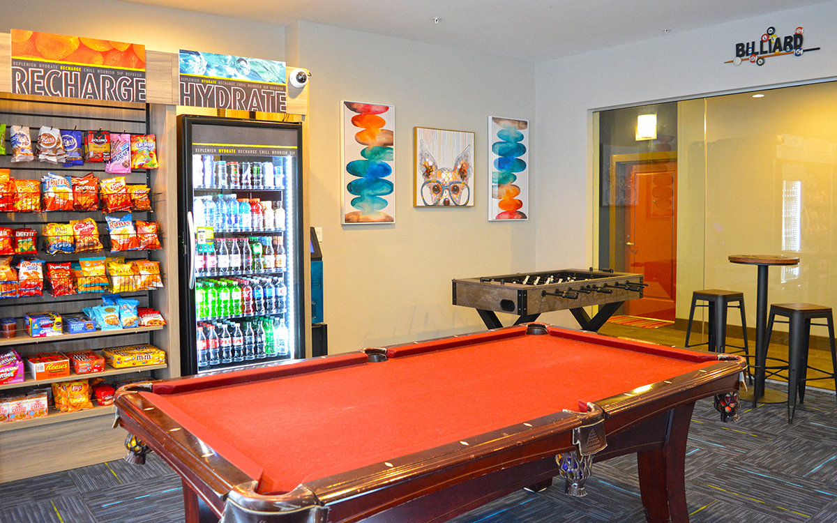 Game room at The Laurel Apartments, Missouri
