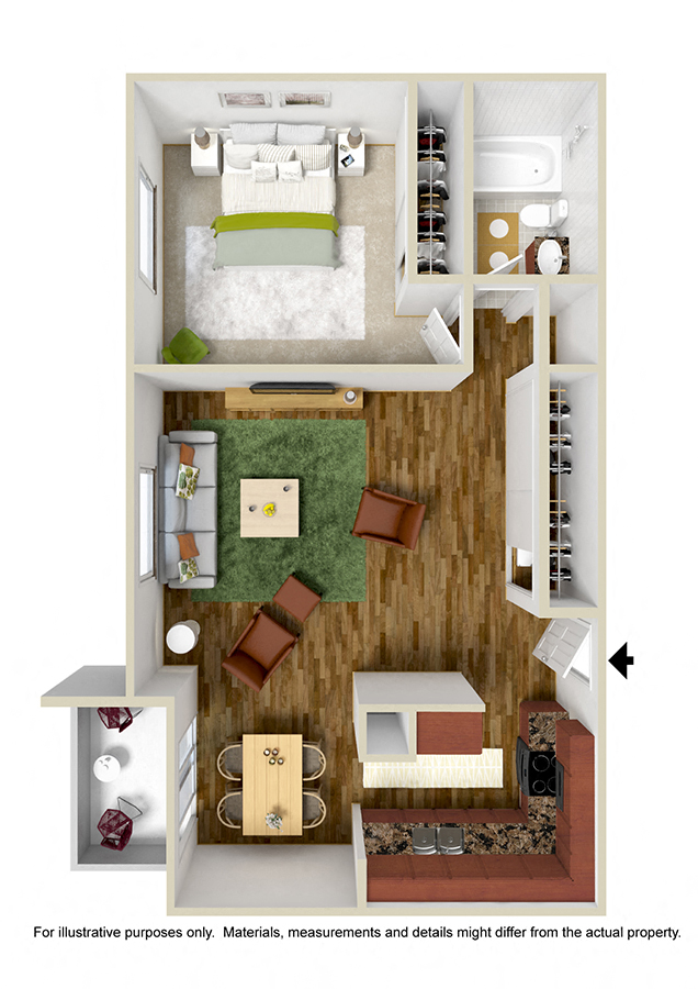 One Bedroom Floor Plan