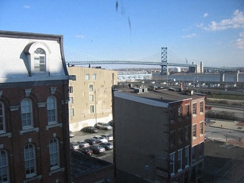 a view from a window of a building