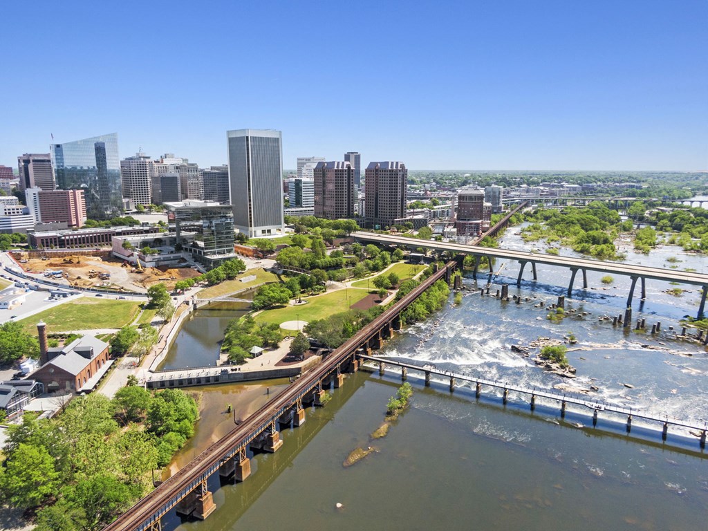 Drone View Of City at Scott's View, Richmond, VA 23230