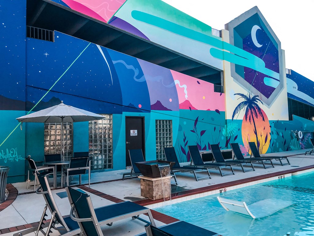 Pool Side Relaxing Area With Sundeck at Scott's View, Richmond, VA 23230