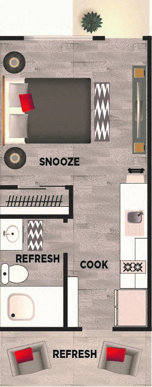 1B Floor Plan at Dream Island, Steamboat Springs, CO, 80487