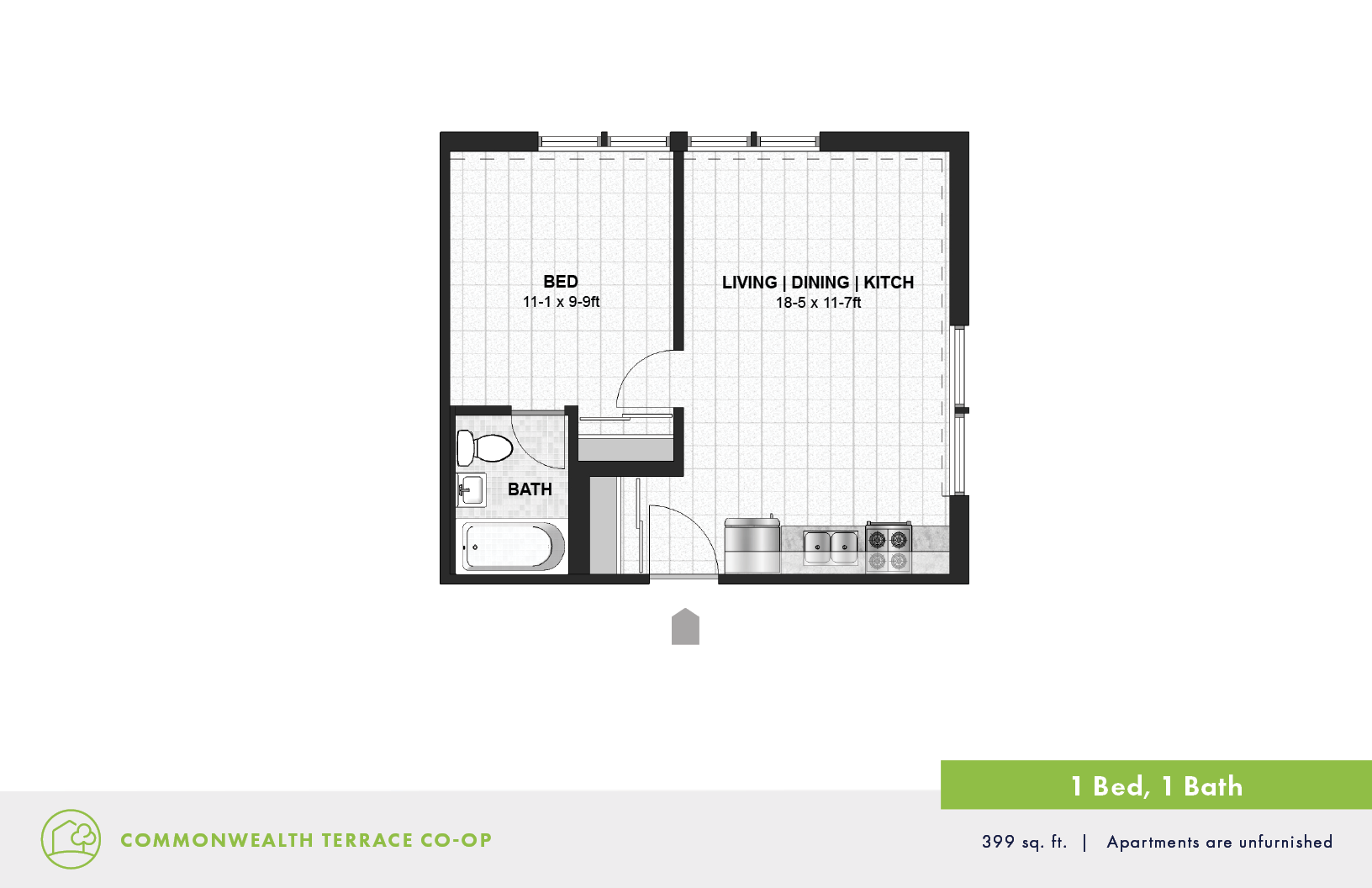View 1 Bed 1 Bath Apartment Images