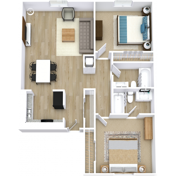 Anthony Floor Plan at St Charles Apartment Homes in Bossier, Louisiana, LA