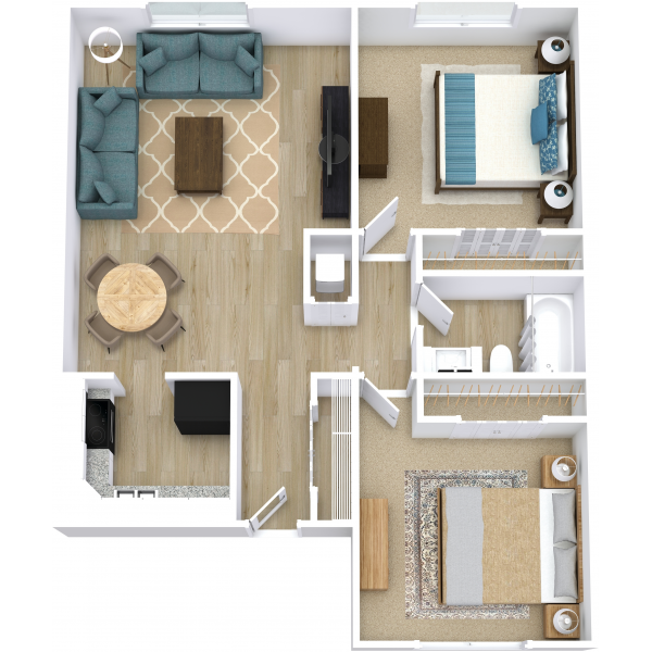 Ambassador Floor Plan at St Charles Apartment Homes in Bossier, Louisiana, LA