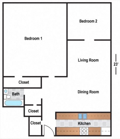 Renovated 2 Bedroom 1 Bath - 01 Tier