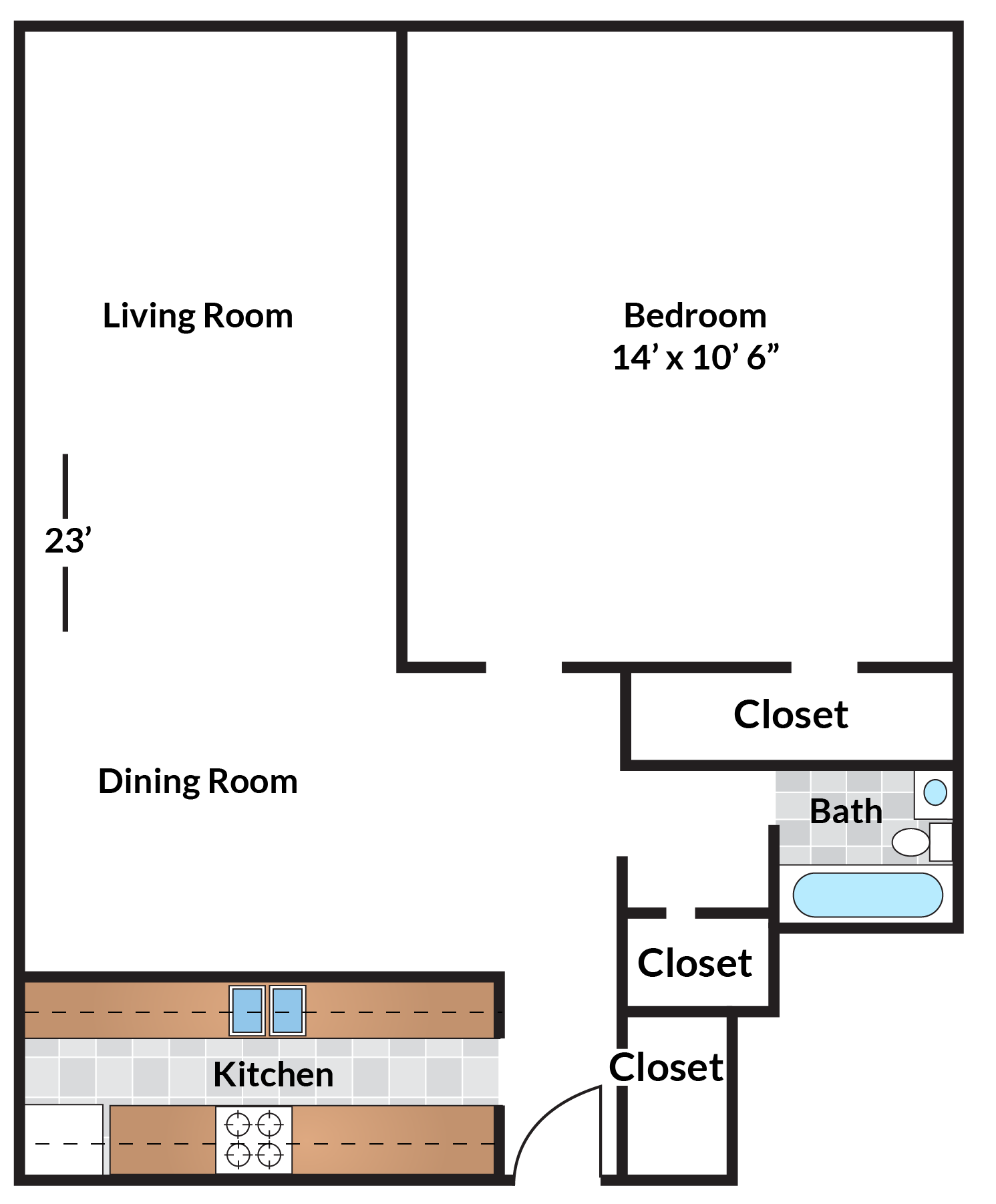 1 Bedroom - 01 Tier