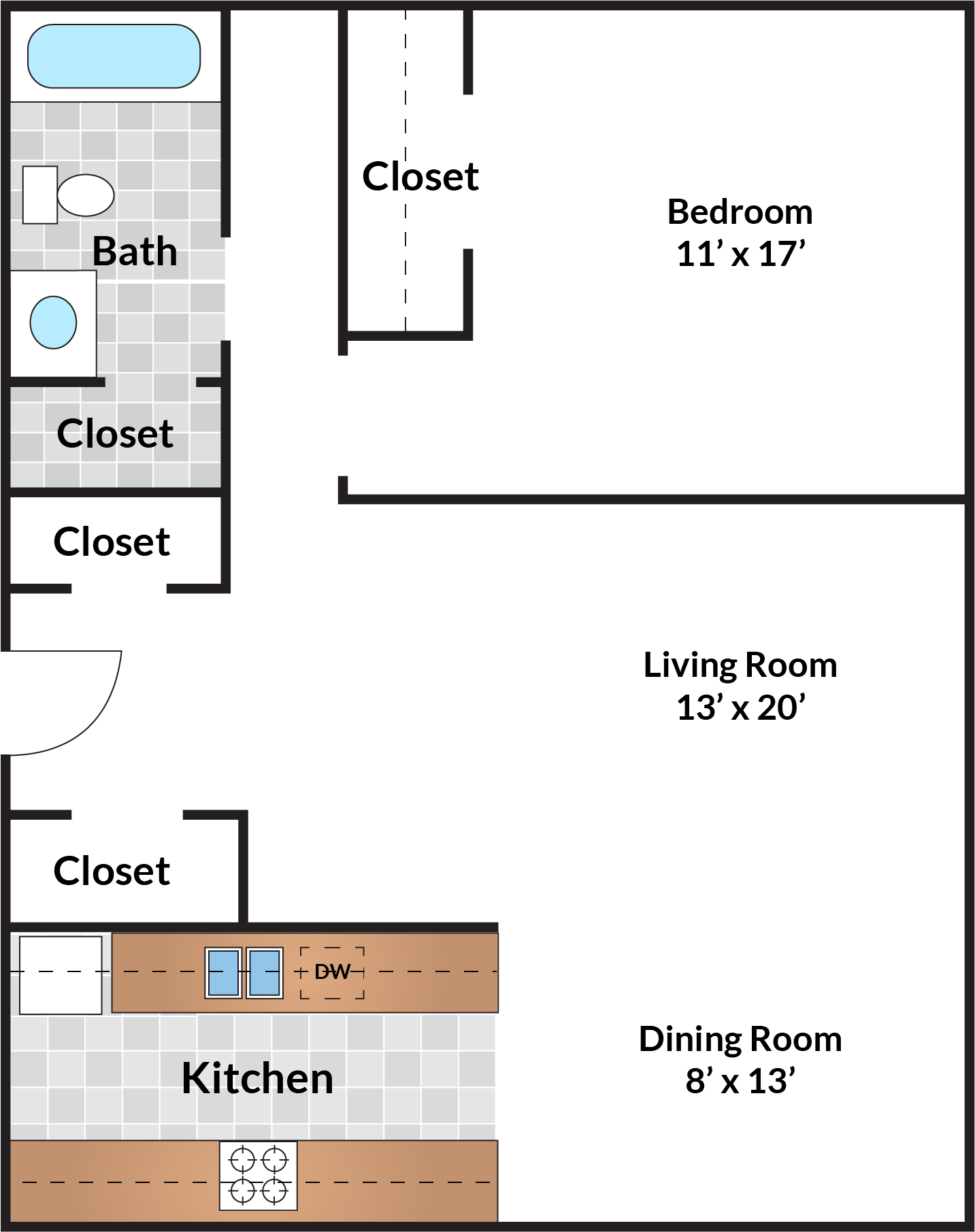 1 Bedroom - 10 Tier