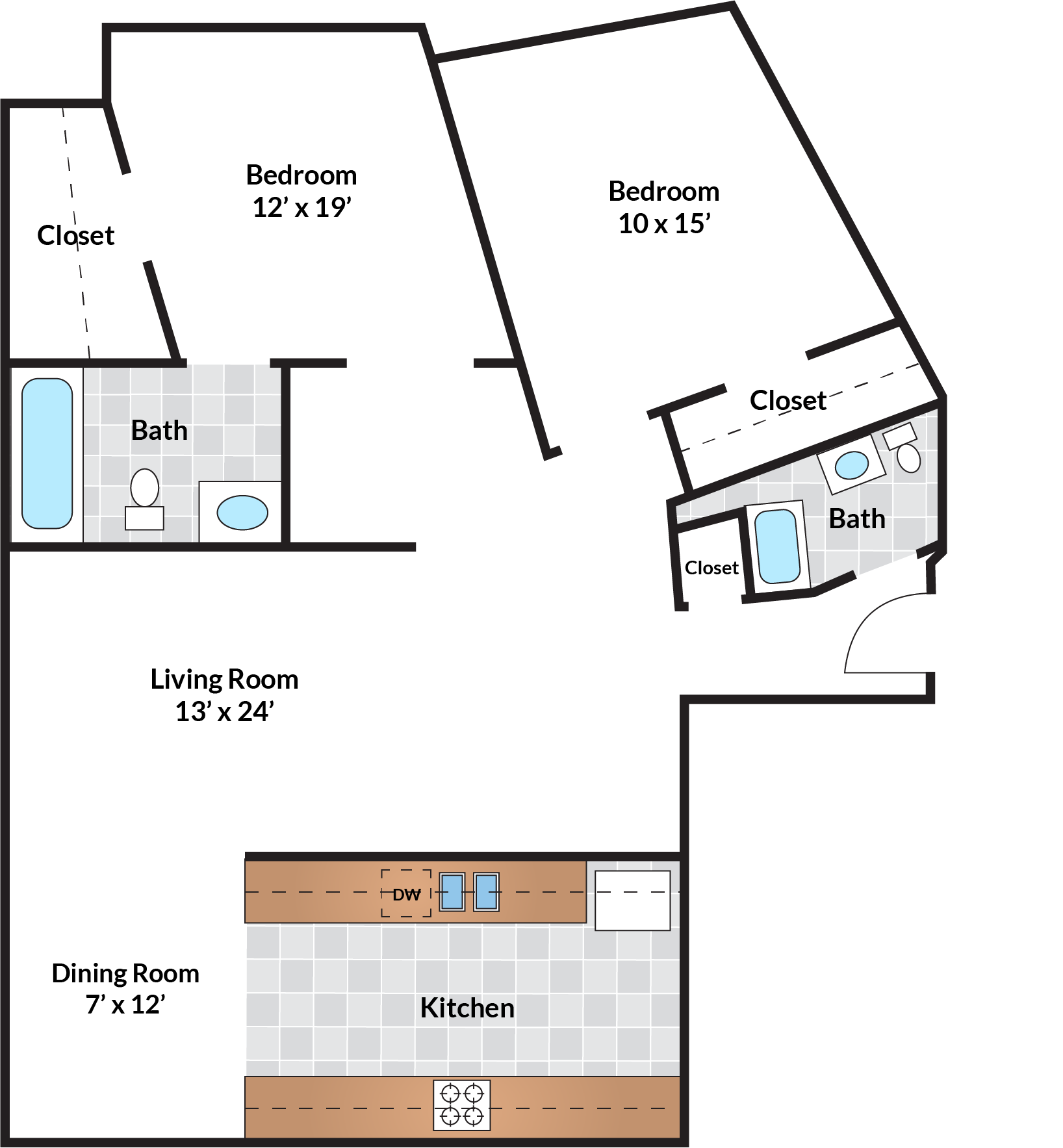 2 Bedroom - 12 Tier