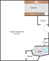 1 Bedroom - 13 Tier