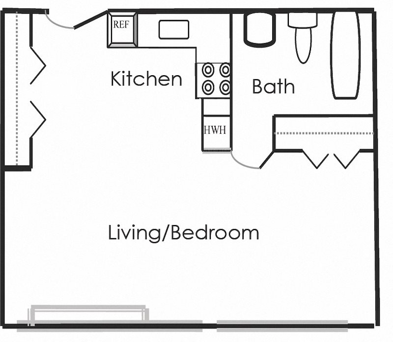 studio Villa San Carlos apartments in Port Charlotte, FL studio floor plan