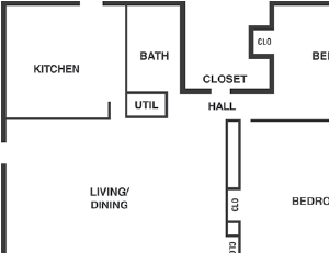 2 Bed / 1 Bath