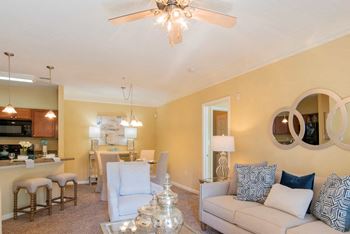 Living Room With Kitchen at Stone Ridge Apartment Homes, Alabama