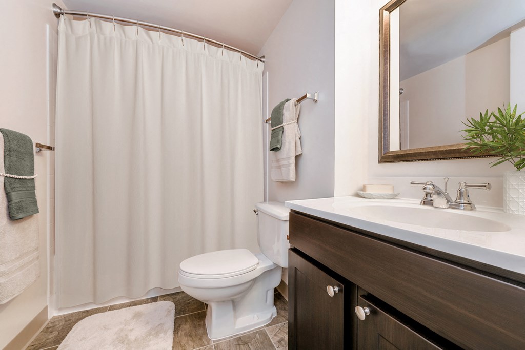 a bathroom with a shower and a sink and a toilet