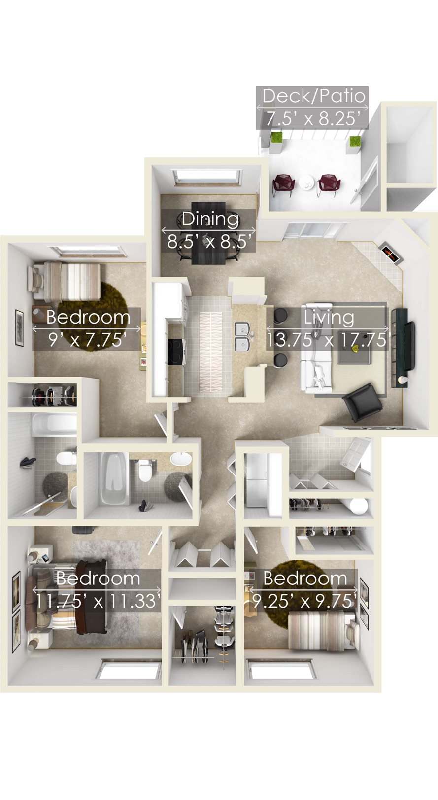 The Chinook Two Bedroom Floorplan The Chinook Two Bedroom Floorplan