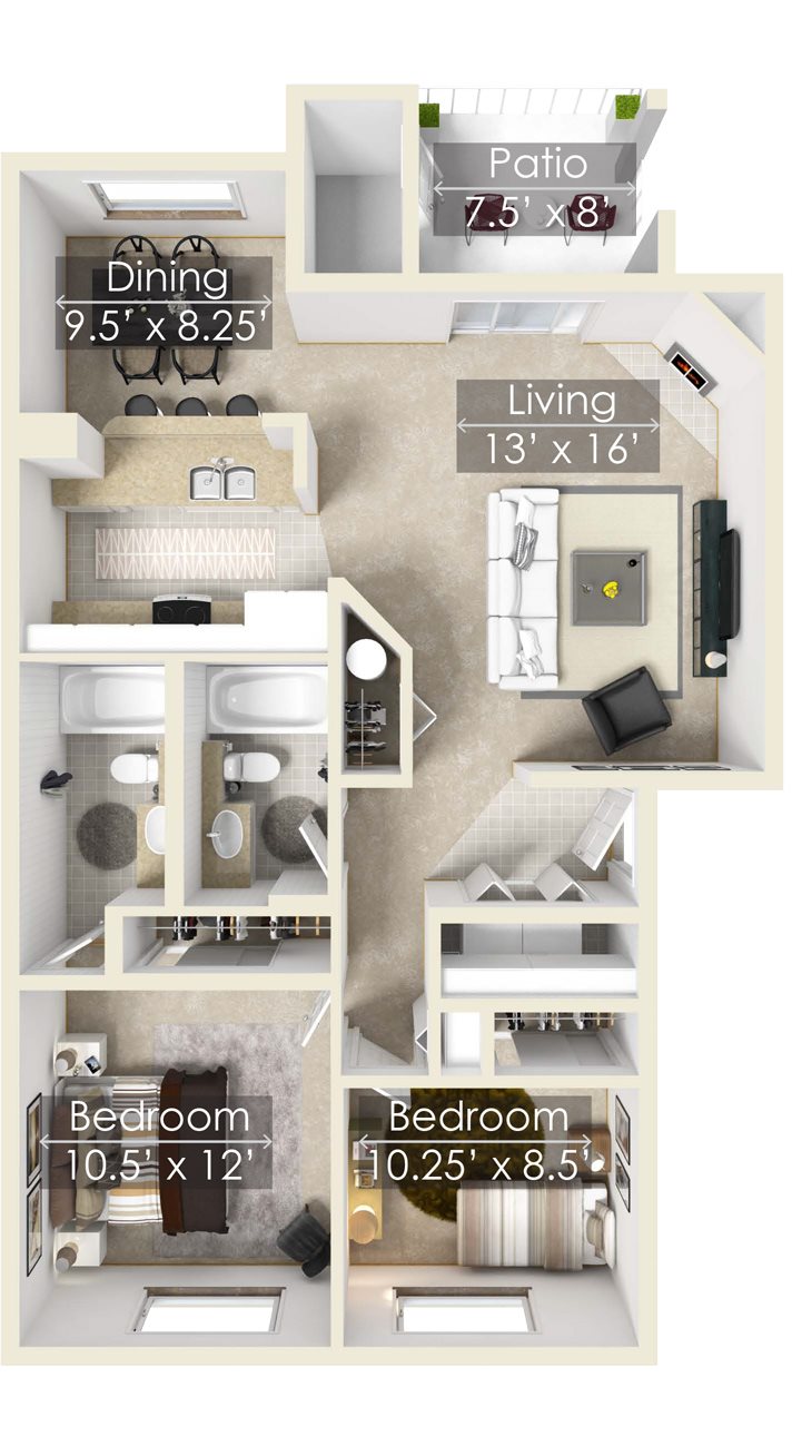 The Crystal Two Bedroom Apartment, Chinook Apartment homes The Crystal Two Bedroom Apartment, Chinook Apartment Homes