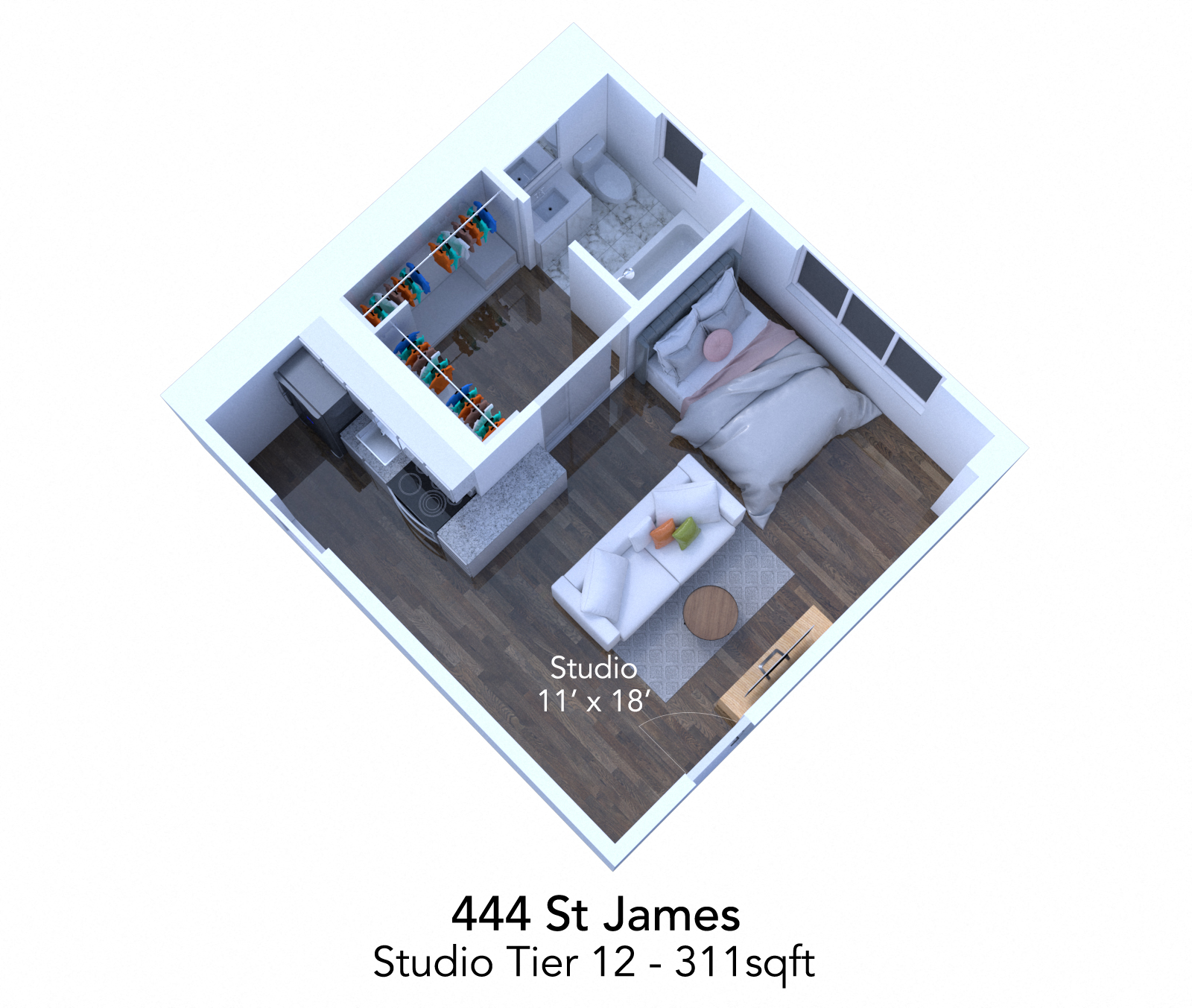 444 St James tier 12 floor plan