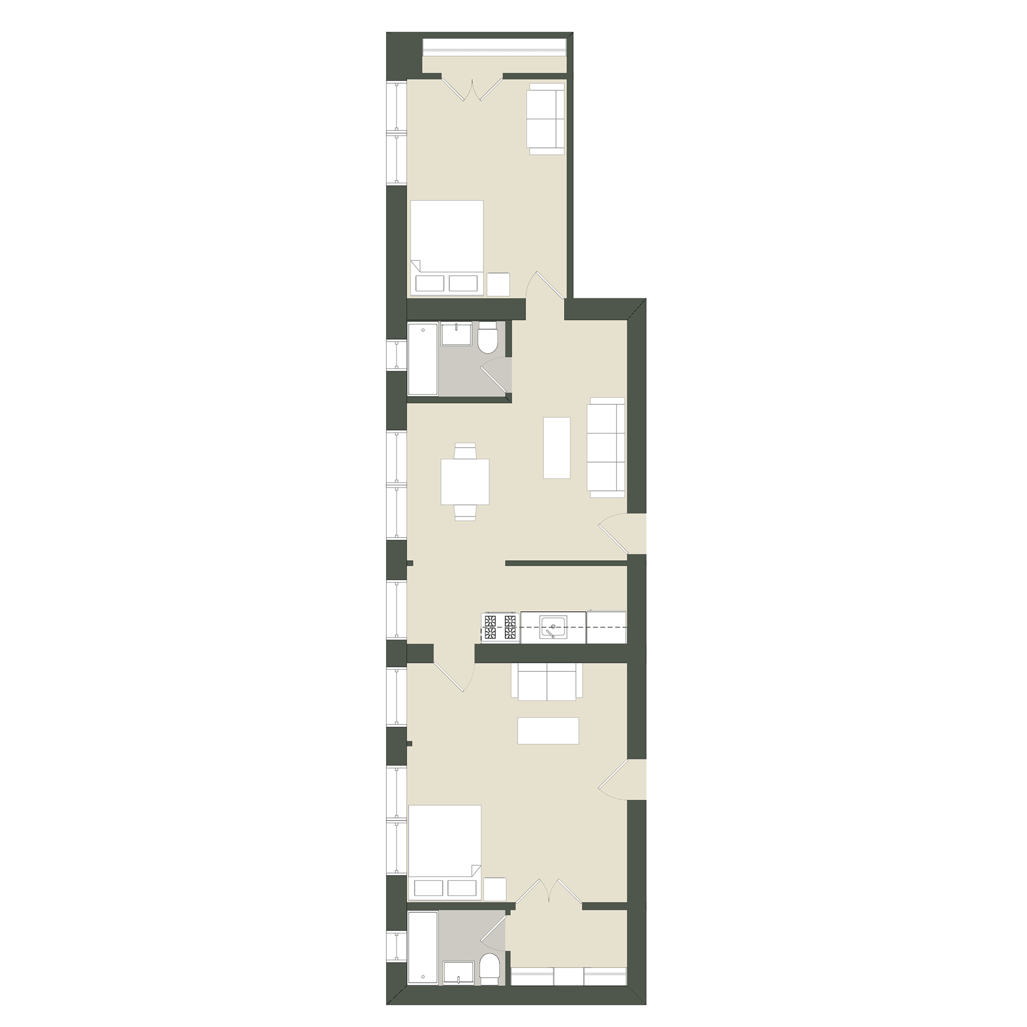 2 Bedroom - 1 Bathroom