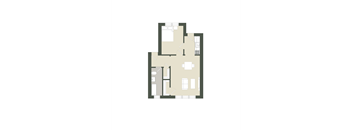 A floor plan of a two-story building with a garage on the first floor and a living area on the second floor.