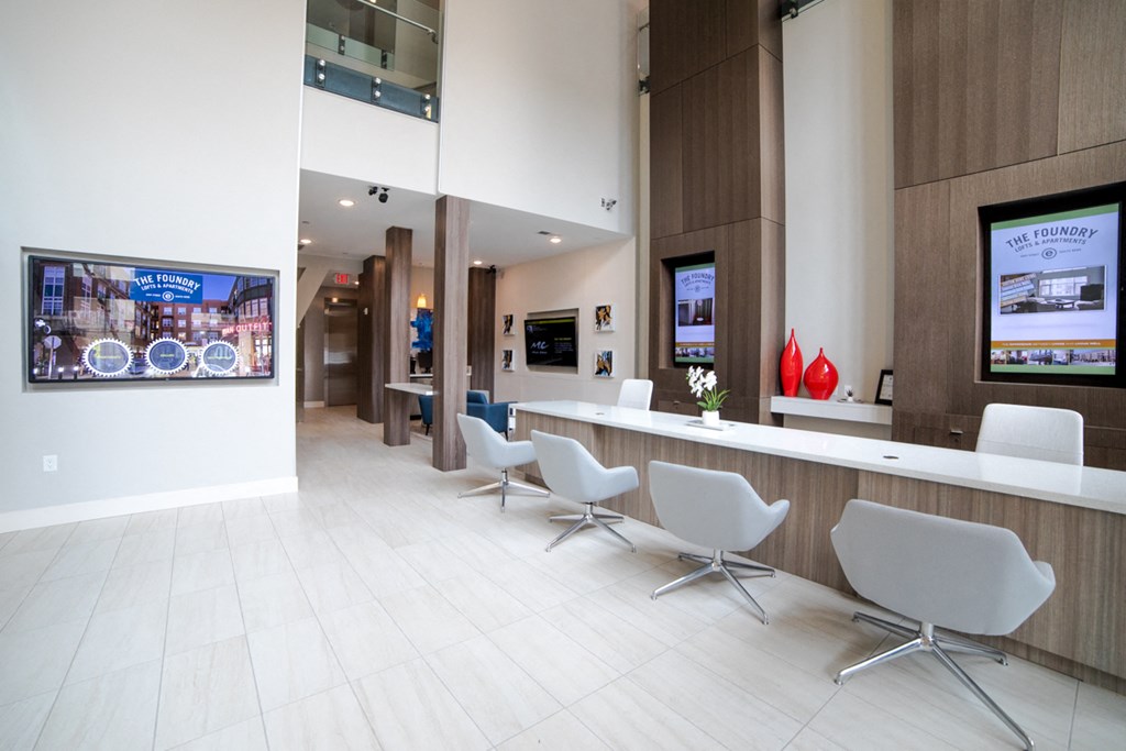 Welcoming Reception Area at The Foundry, South Bend, Indiana