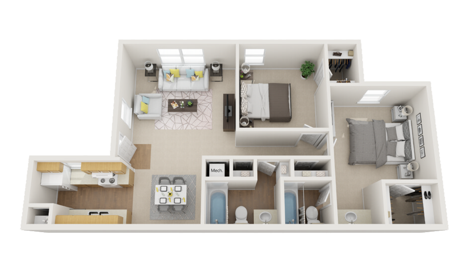 Parkway Villas 2 Bedroom Floor Plan