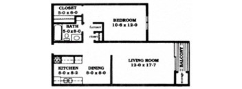 1 Bed 1 Bath Large