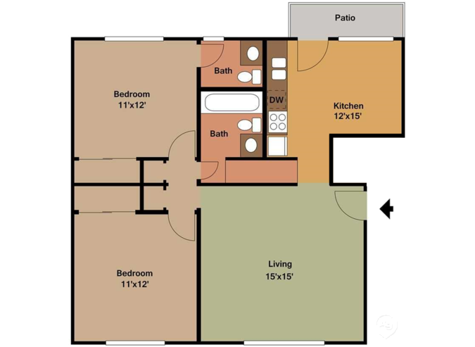 SD Lower Level floorplan at Scotsdale Apartments, 52241