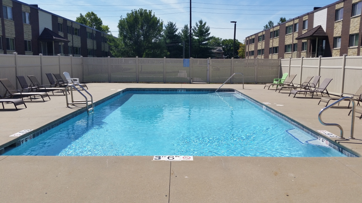 Swimming pool at Seville Apartments in Iowa City, IA