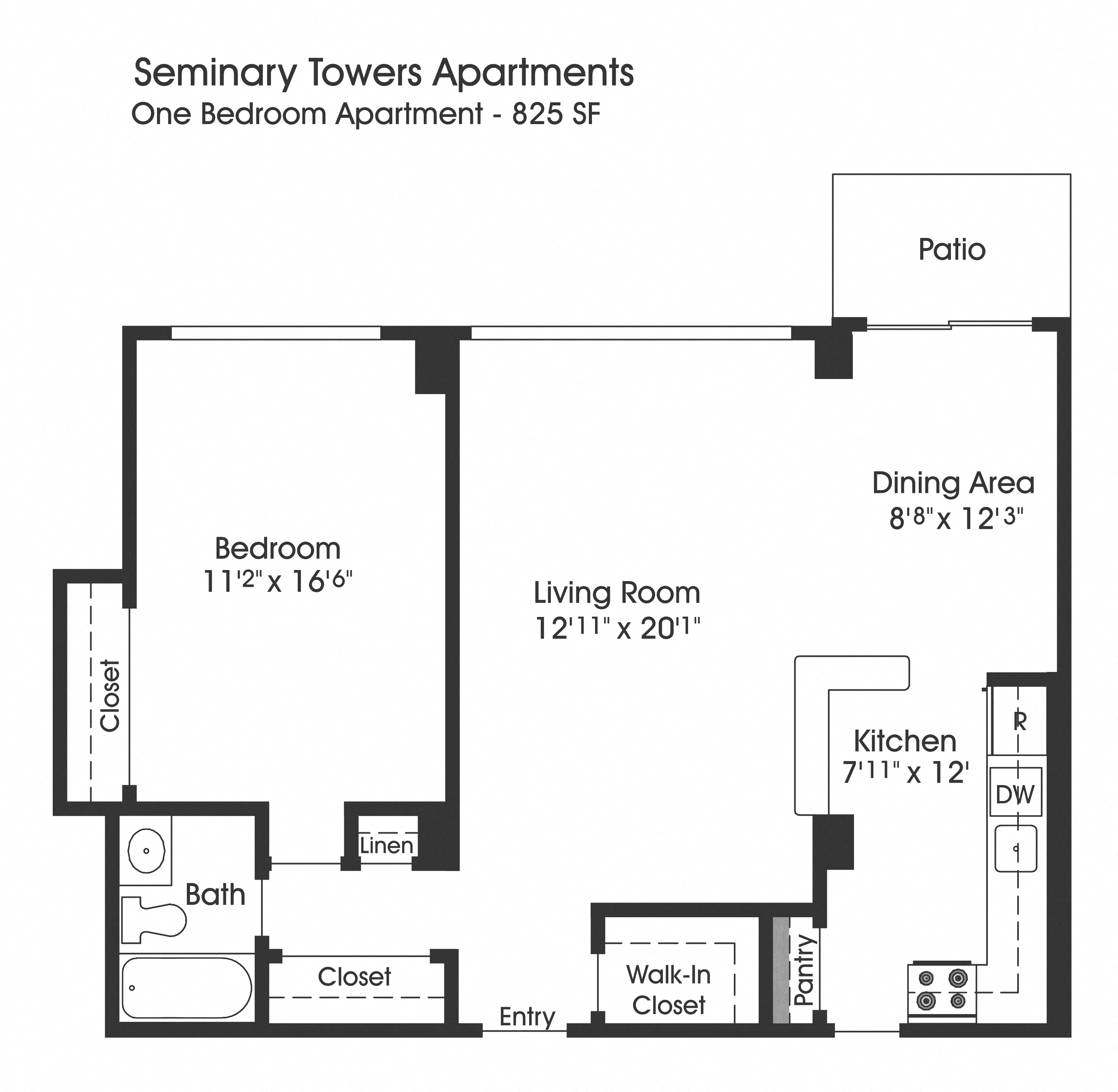 1 bed 1 bath F at Seminary Towers, Virginia