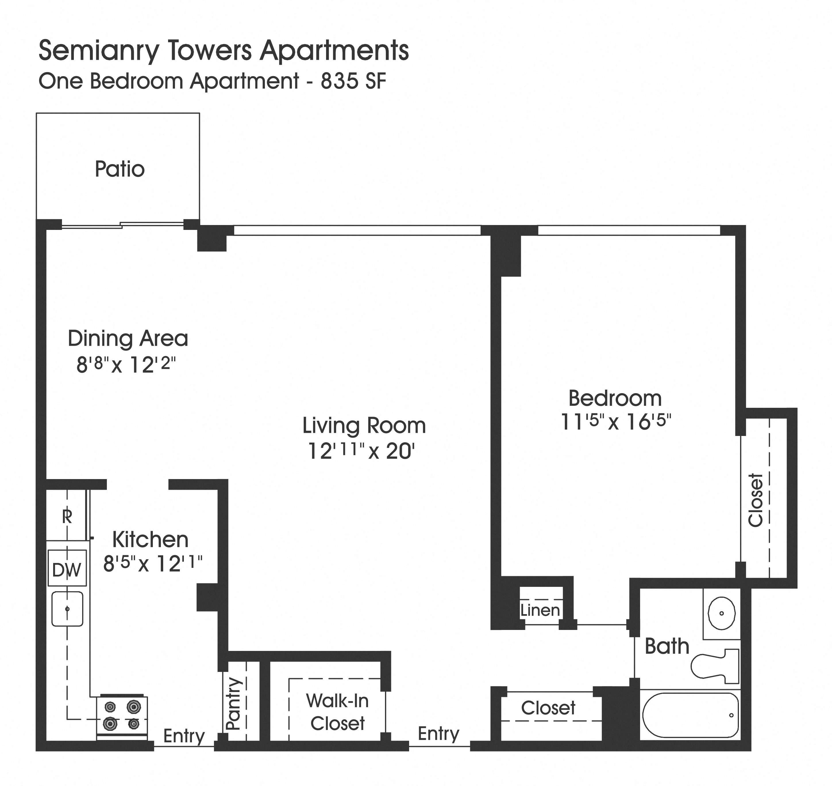 1 bed 1 bath G at Seminary Towers, Virginia, 22304