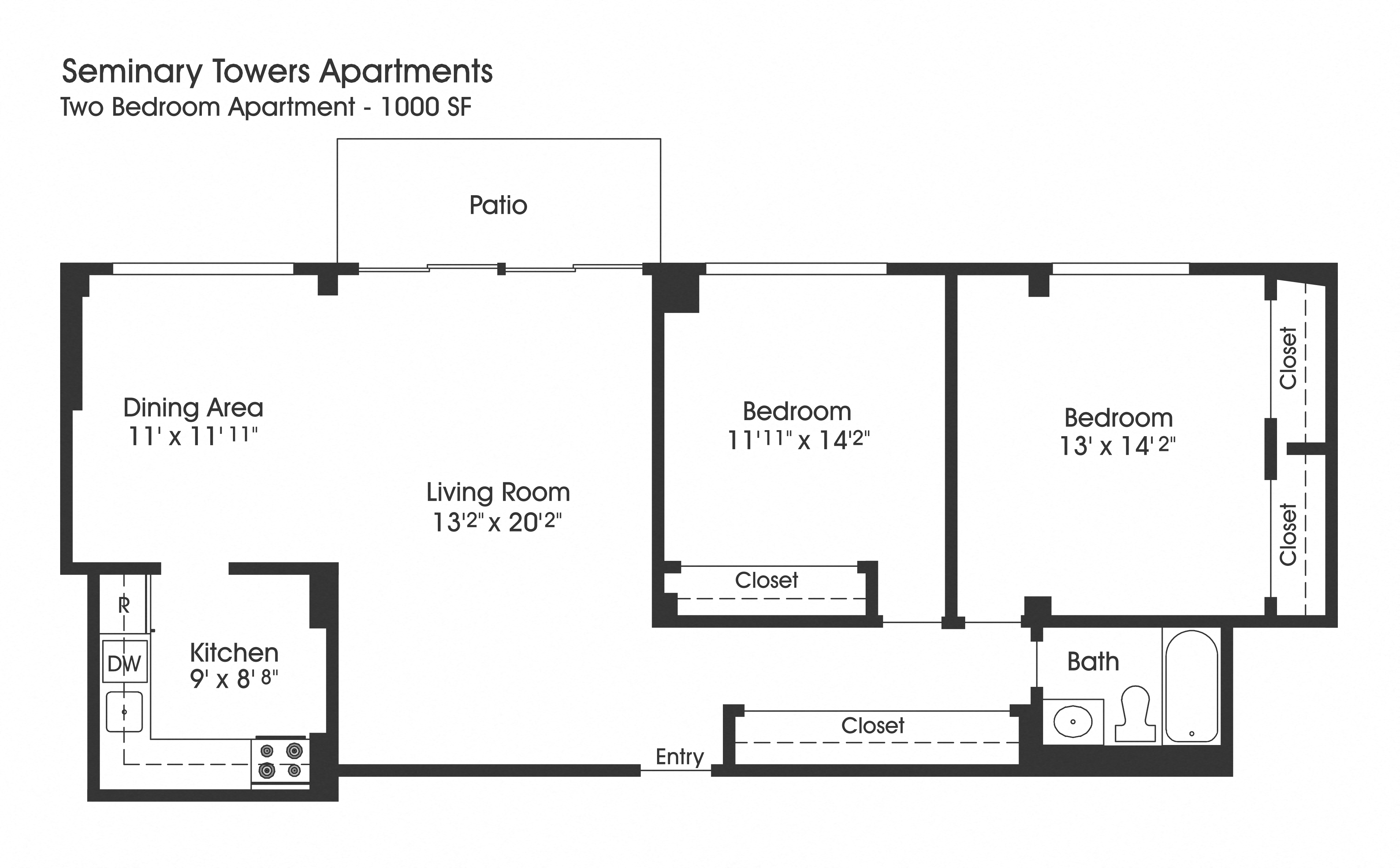 2 bed 2 bath E at Seminary Towers, Alexandria