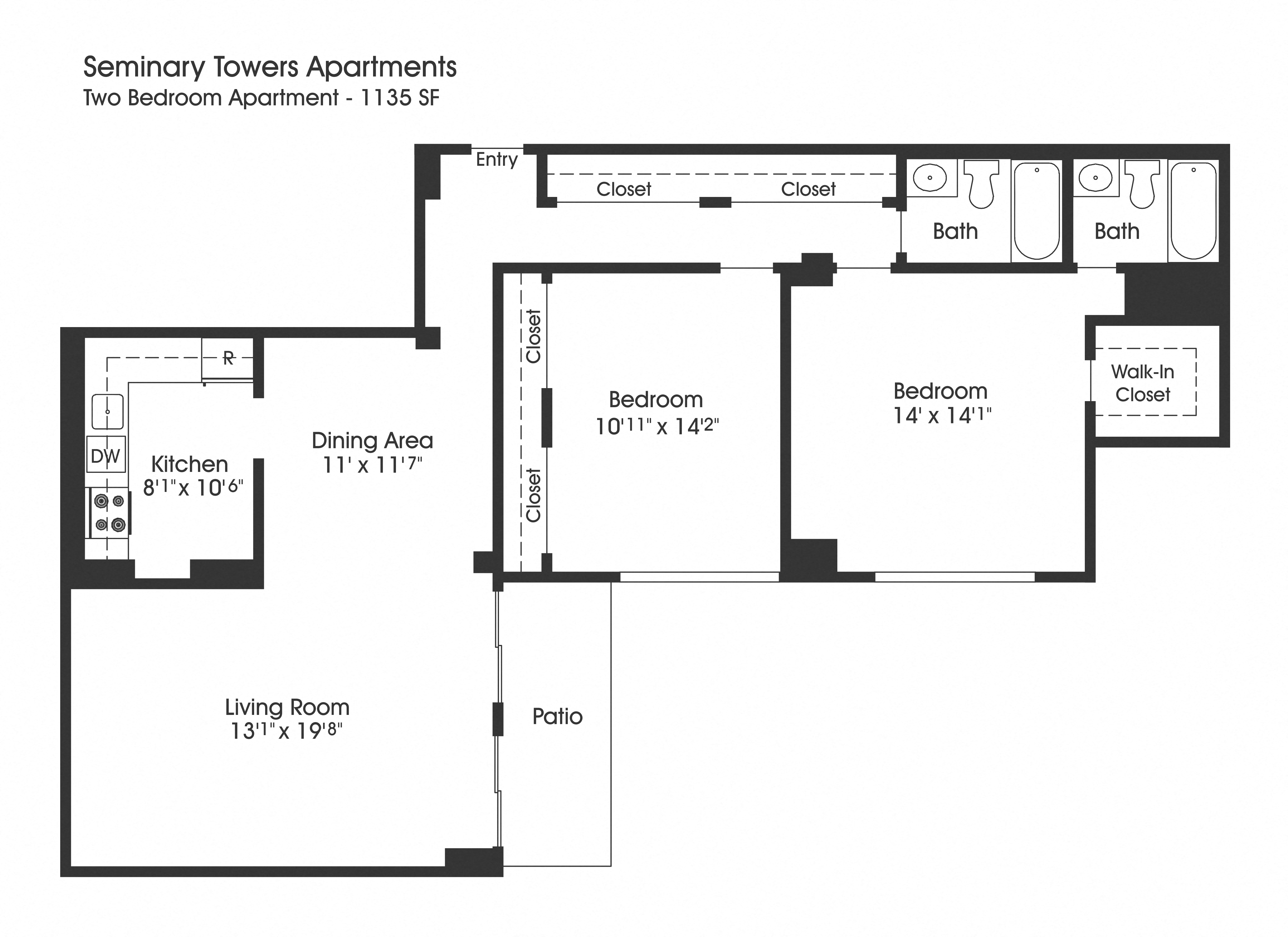 2 bed 2 bath O at Seminary Towers, Alexandria, VA, 22304