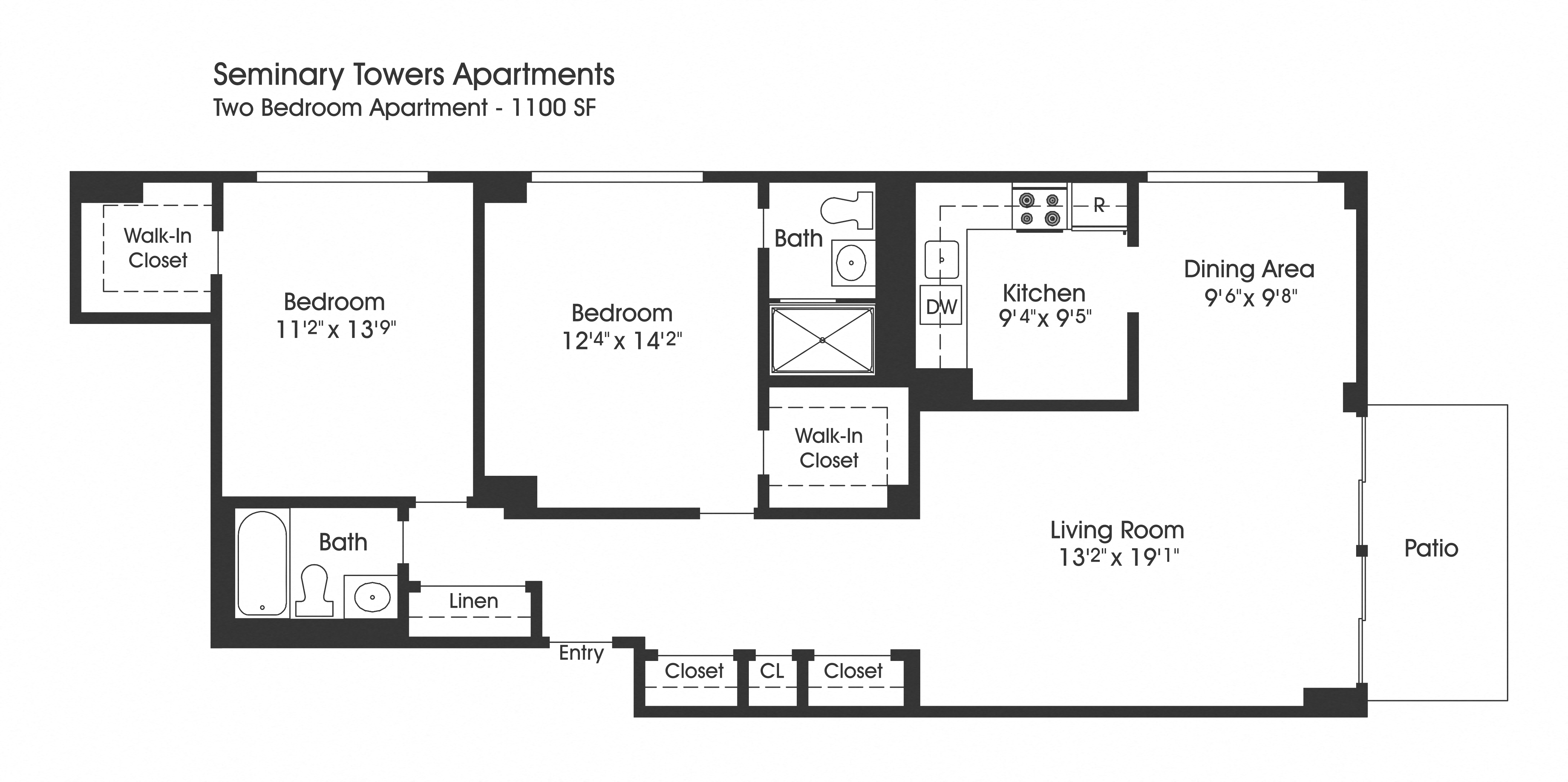 2 bed 2 bath K at Seminary Towers, Alexandria, Virginia