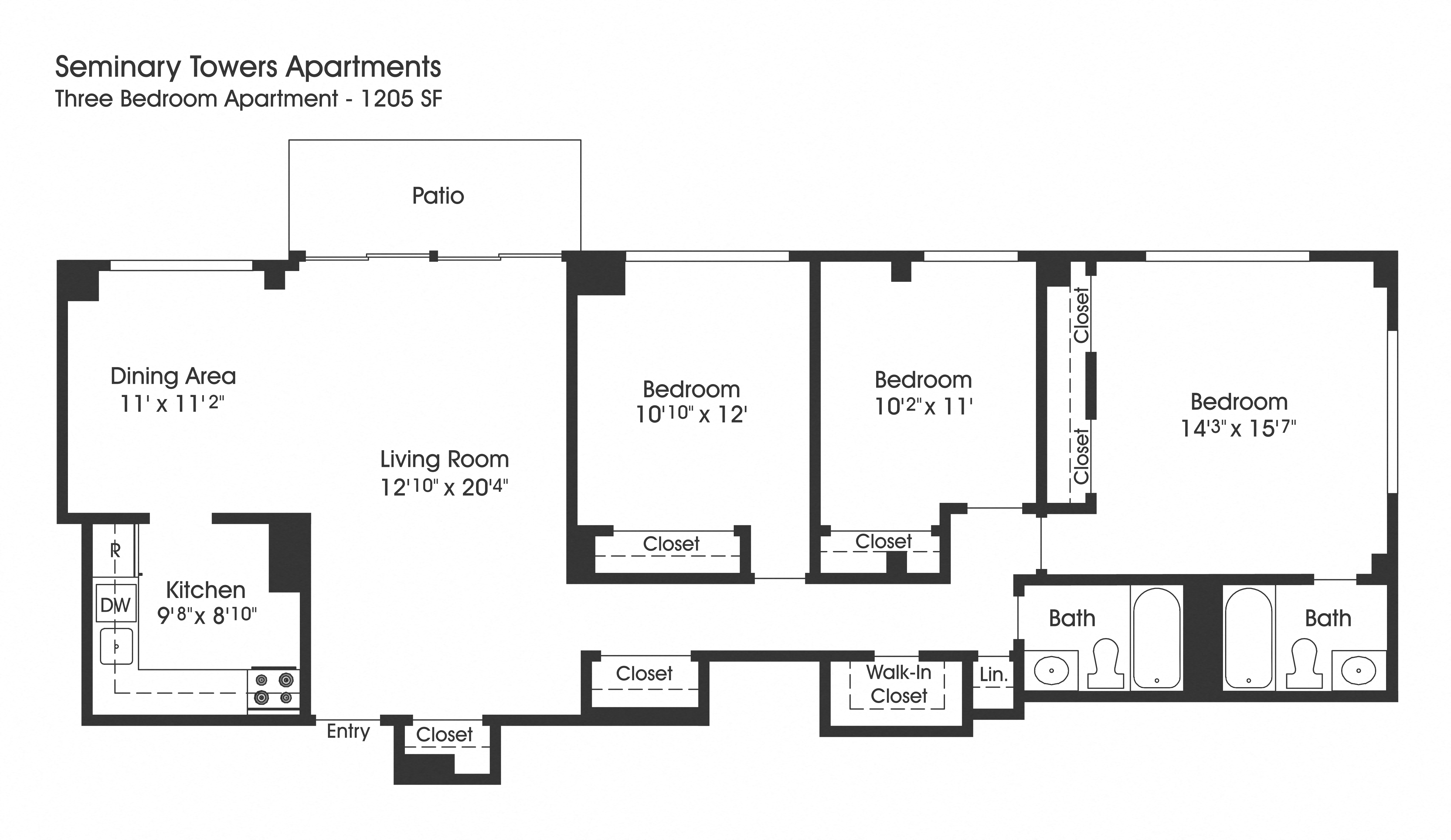 2 bed 2 bath Q at Seminary Towers, Alexandria, 22304