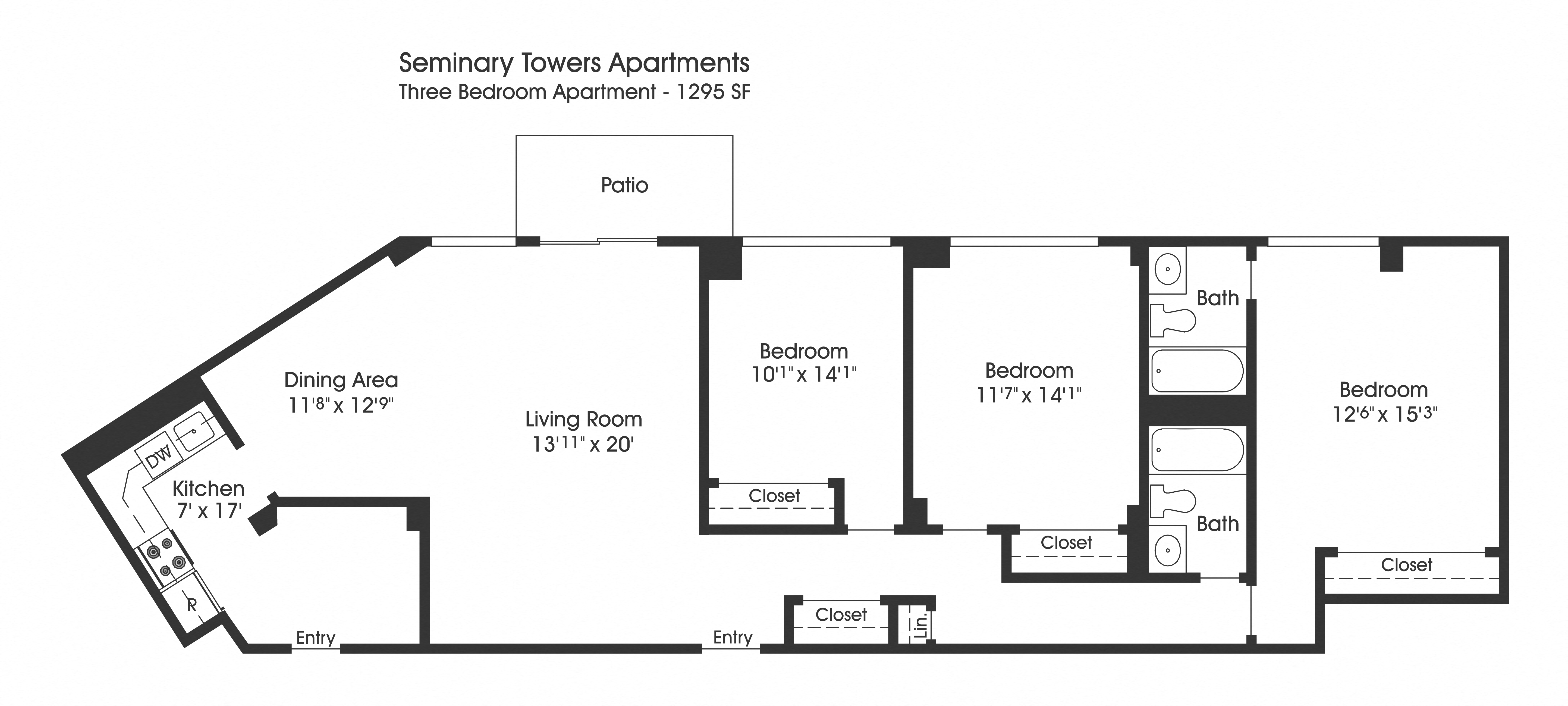 3 bed 2 bath B at Seminary Towers, Virginia