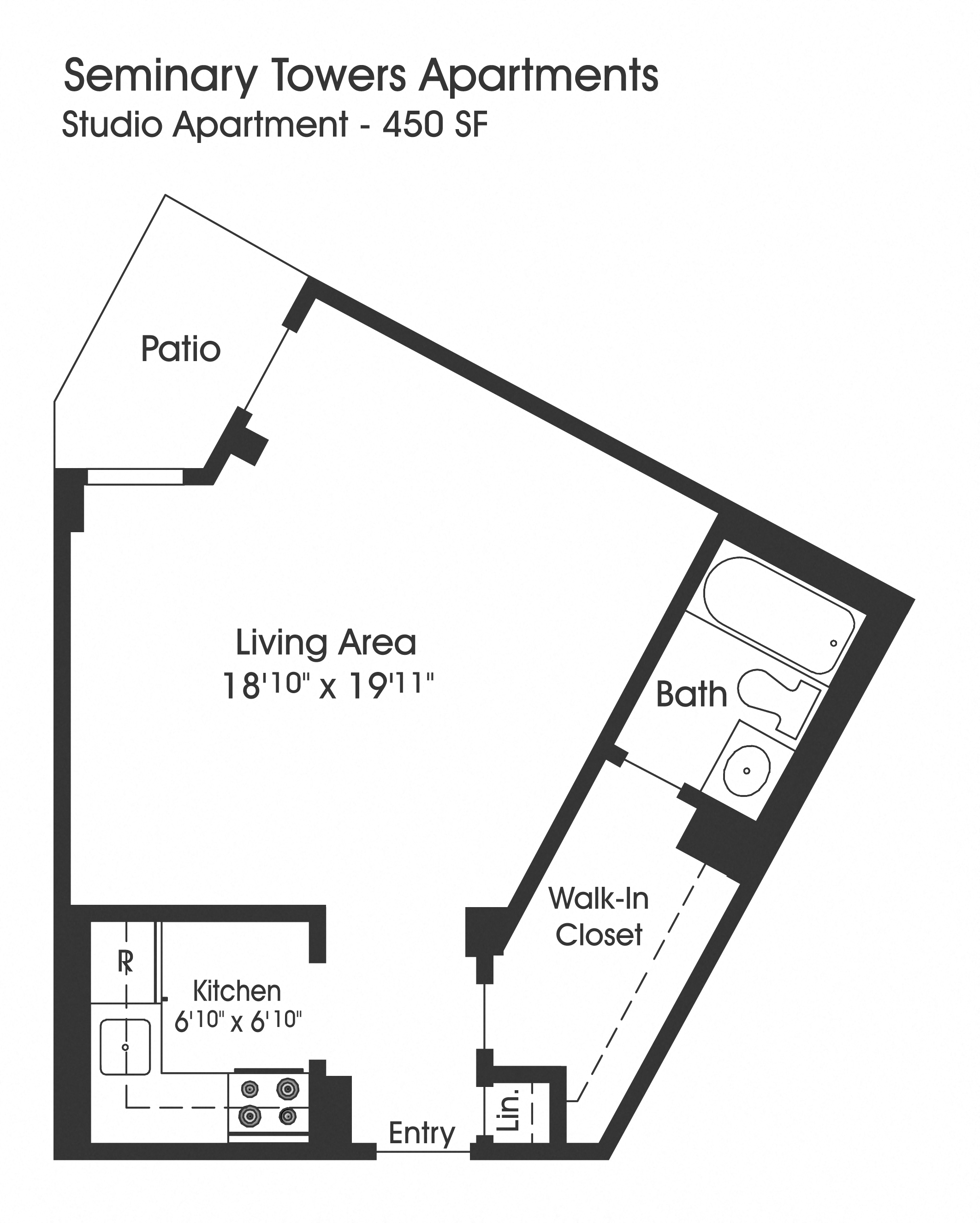 Studio 1 bath at Seminary Towers, Alexandria, VA, 22304