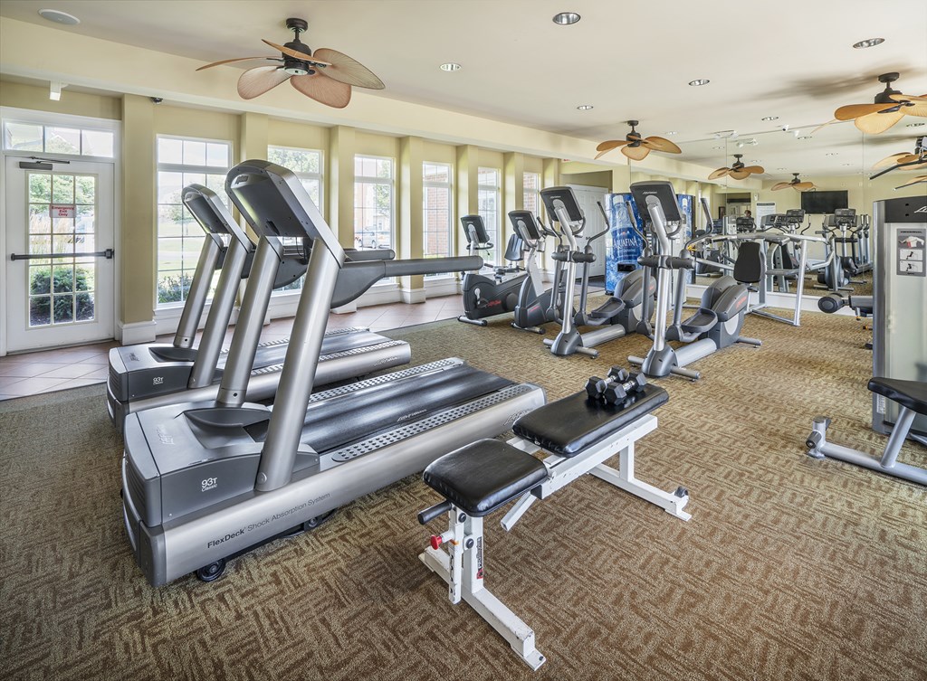 Fitness Center With Updated Equipment Fitness Center With Updated Equipment at The Apartments at Wellington Trace, Frederick, MD