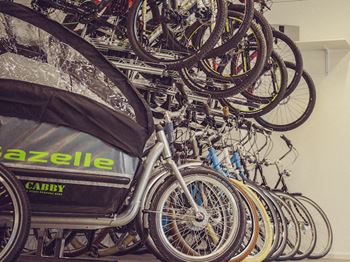 Bikes in storage area